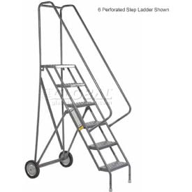 7 Step All-Terrain Rolling Steel Ladder - Grip Strut Tread - 450 Lbs. Capacity KDRF107162
