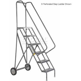 9 Step All-Terrain Rolling Steel Ladder - Grip Strut Tread - 450 Lbs. Capacity KDRF109162
