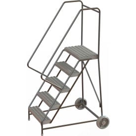 5 Step Aluminum Wheel-Barrow Style Rolling Ladder 16