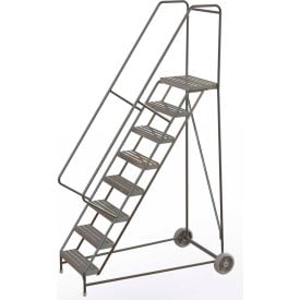 8 Step Aluminum Wheel-Barrow Style Rolling Ladder 24
