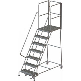 7 Step Steel Rolling Ladder W/Rear Exit Walk Off Gate 24