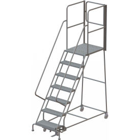 7 Step Steel Rolling Ladder W/Rear Exit Walk Off Gate 24