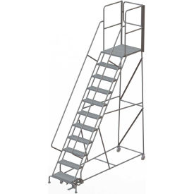 11 Step Steel Rolling Ladder W/Rear Exit Walk Off Gate 24