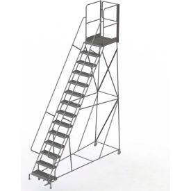 14 Step Steel Rolling Ladder W/Rear Exit Walk Off Gate 24