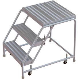 3 Step Aluminum Rolling Ladder 16