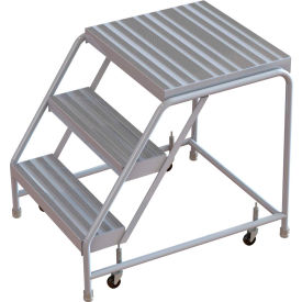 3 Step Aluminum Rolling Ladder 24