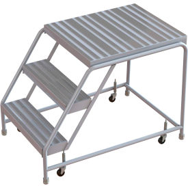 3 Step Aluminum Rolling Ladder 24