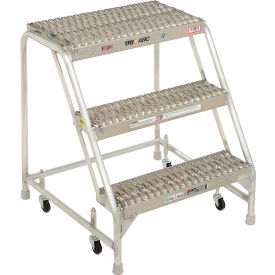 3 Step Aluminum Rolling Ladder 24