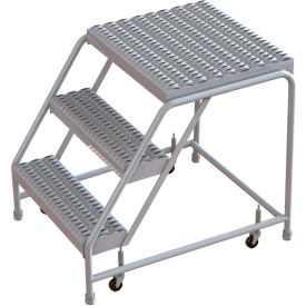 3 Step Aluminum Rolling Ladder 24
