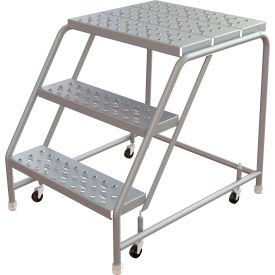 Tri-Arc Rolling Ladder 3 Step Aluminum Perforated 21