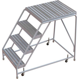 4 Step Aluminum Rolling Ladder 24