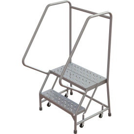 Tri-Arc Rolling Ladder 2 Step Aluminum Perforated 14