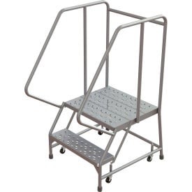 Tri-Arc Rolling Ladder 2 Step Aluminum Perforated 21