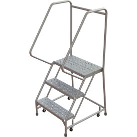 Tri-Arc Rolling Ladder 3 Step Aluminum Perforated 14