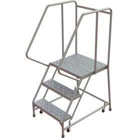 Tri-Arc Rolling Ladder 3 Step Aluminum Perforated 21