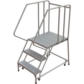 Tri-Arc Rolling Ladder 3 Step Aluminum Perforated 28