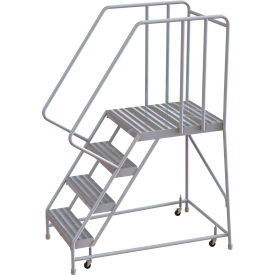4 Step Aluminum Rolling Ladder 24