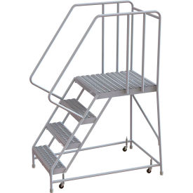 4 Step Aluminum Rolling Ladder 24
