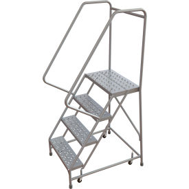 Tri-Arc Rolling Ladder 4 Step Aluminum Perforated 14