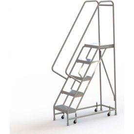 5 Step Aluminum Rolling Ladder 16