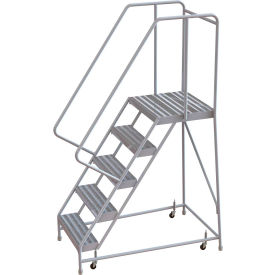 5 Step Aluminum Rolling Ladder 24