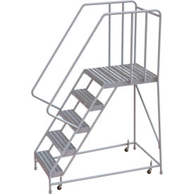 5 Step Aluminum Rolling Ladder 24