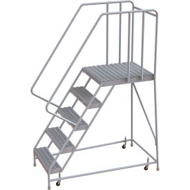 5 Step Aluminum Rolling Ladder 24