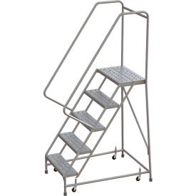 Tri-Arc Rolling Ladder 5 Step Aluminum Perforated 14