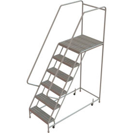 6 Step Aluminum Rolling Ladder 24