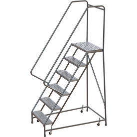 Tri-Arc Rolling Ladder 6 Step Aluminum Perforated 14