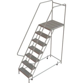 7 Step Aluminum Rolling Ladder 24