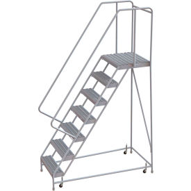 7 Step Aluminum Rolling Ladder 24