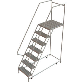 7 Step Aluminum Rolling Ladder 24
