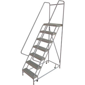 7 Step Aluminum Rolling Ladder 24