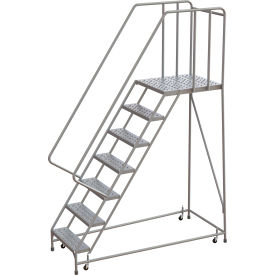 Tri-Arc Rolling Ladder 7 Step Aluminum Perforated 28