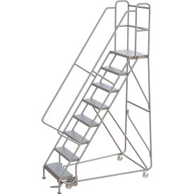 Tri-Arc Rolling Ladder 8 Step Aluminum Perforated Lock Step 14