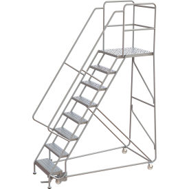 Tri-Arc Rolling Ladder 8 Step Aluminum Perforated Lock Step 28