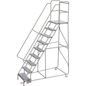 Tri-Arc Rolling Ladder 9 Step Aluminum Perforated Lock Step 21