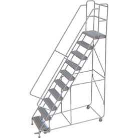 10 Step Aluminum Rolling Ladder 24