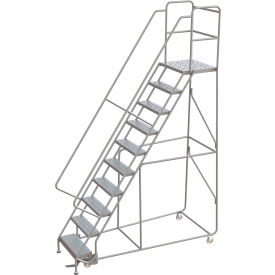 Tri-Arc Rolling Ladder 10 Step Aluminum Perforated Lock Step 21