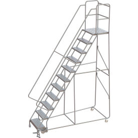 Tri-Arc Rolling Ladder 11 Step Aluminum Perforated Lock Step 21