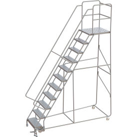 Tri-Arc Rolling Ladder 11 Step Aluminum Perforated Lock Step 28