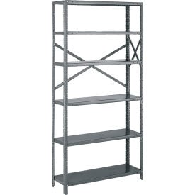 Tri-Boro Klip-It 6 Shelf 18 Ga Open Solid Steel Shelving Add On 36
