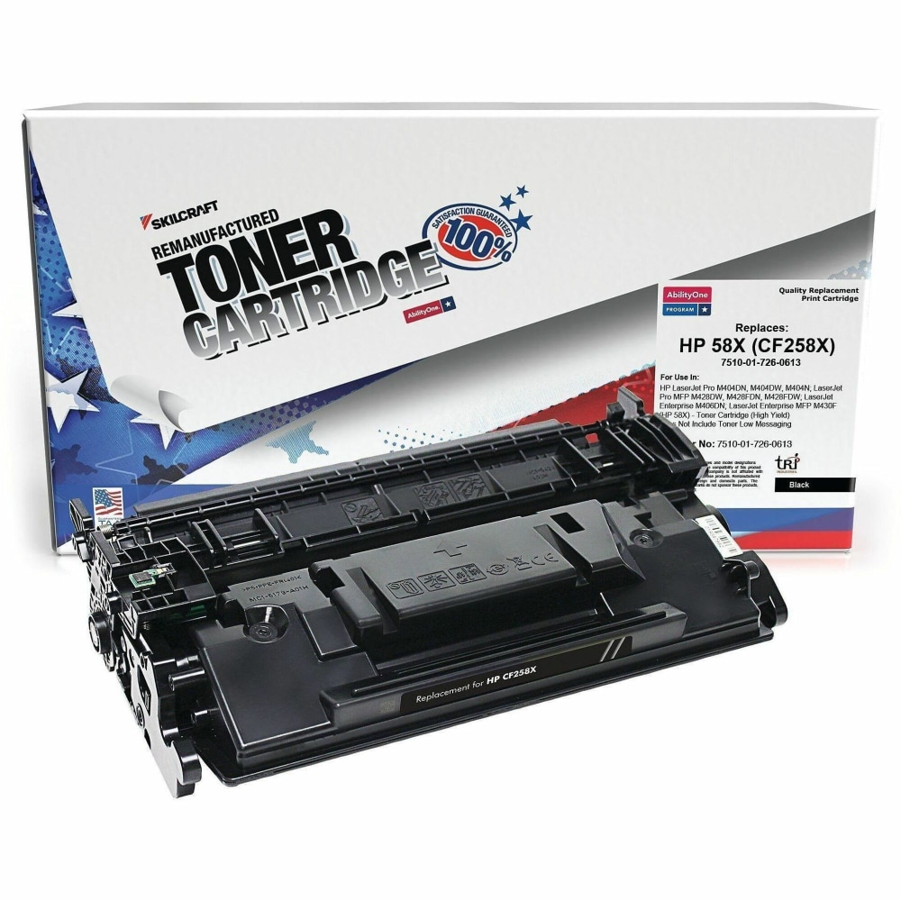 SKILCRAFT Remanufactured Laser Toner Cartridge - Alternative for HP CF258X - Black - 1 / Each - 10000 Pages MPN:7260613