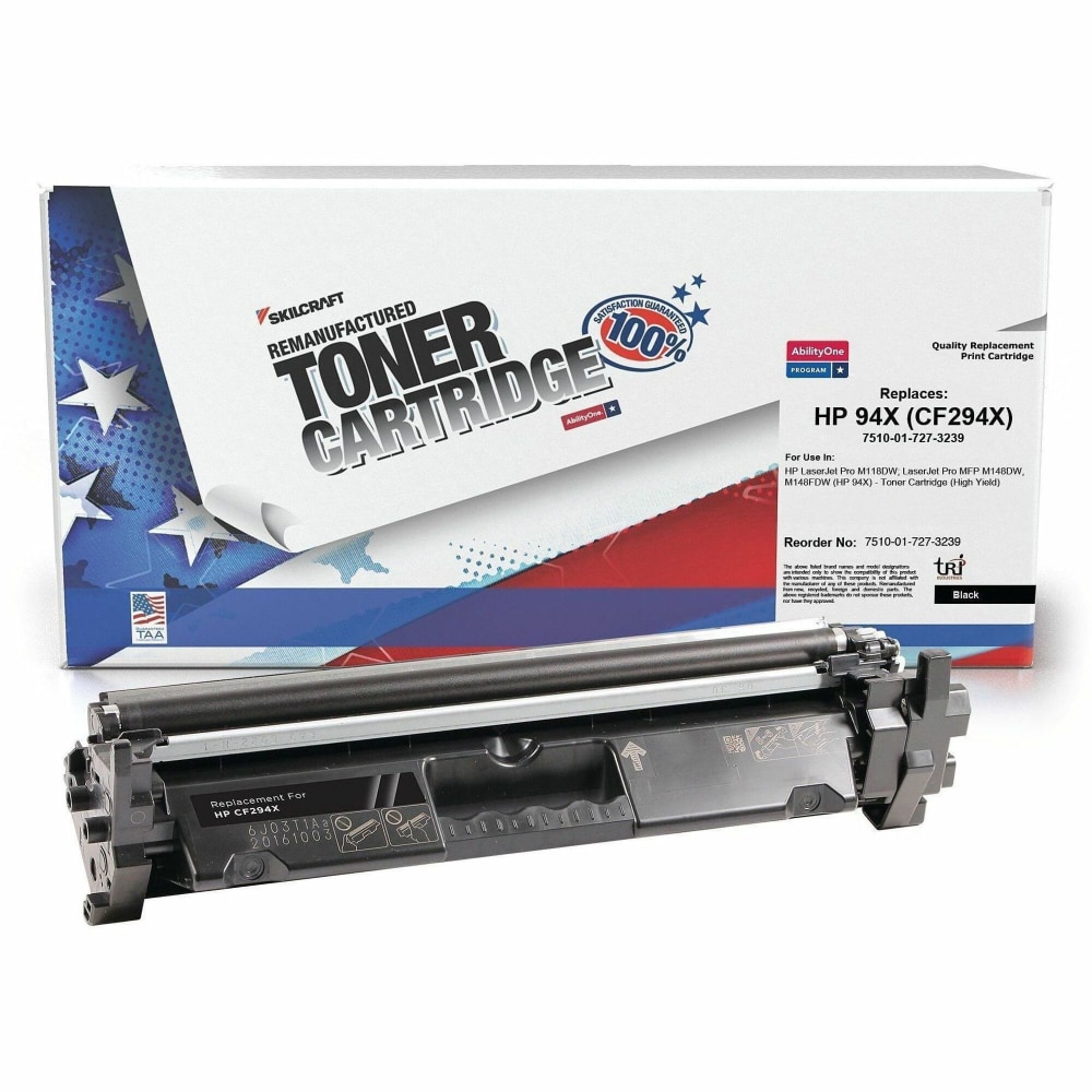 SKILCRAFT Remanufactured Laser Toner Cartridge - Alternative for HP CF294X - Black - 1 / Each - 2800 Pages MPN:7273239