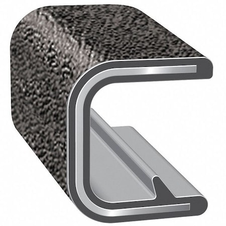 Edge Trim, 25 ft L, Black, PVC, 5/16 in W MPN:100B3X1/8-25