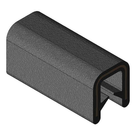 Edge Trim, 100 ft L, Black, PVC, 5/16 in W MPN:750B2X1/8-100