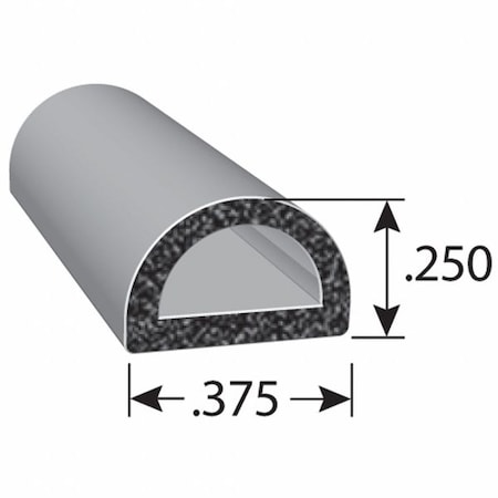 Weather Seal, EPDM Rubber, Black, 500 ft L MPN:X1153HT-500