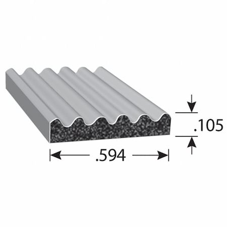 Seal, EPDM Rubber, Black, 25 ft L MPN:X1568BT-25