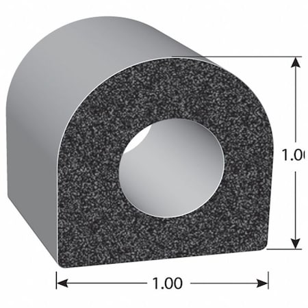 Seal, EPDM Rubber, Black, 25 ft L MPN:X1678BT-25